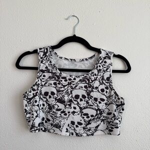Skull Print Crop Top